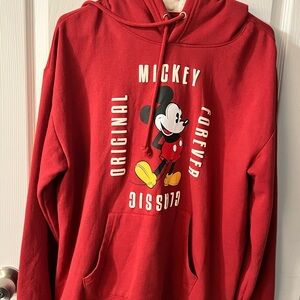 Disney Red Mickey Mouse Hoodie Sweatshirt